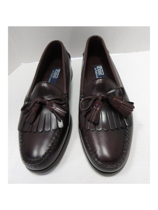 VGT Polo Ralph Lauren Shoes 10.5 D Burgundy Loafer Leather Kiltie Tassel main image 8